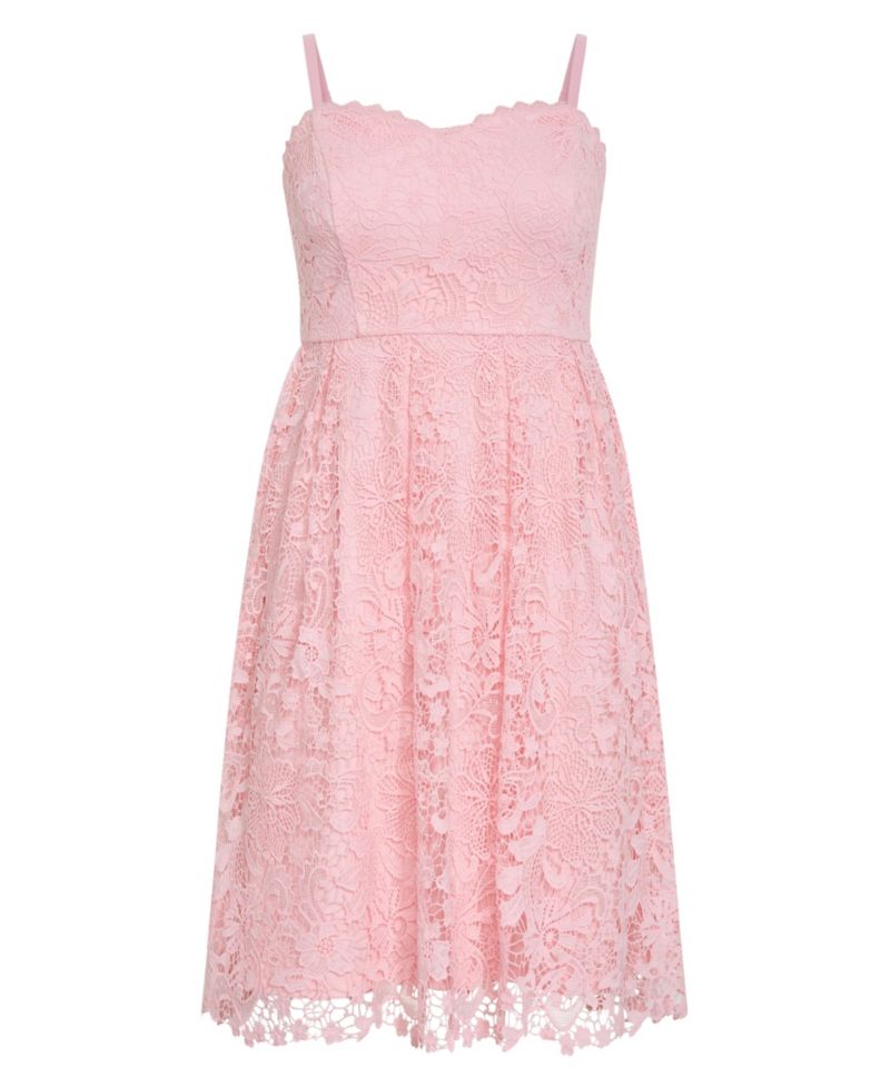 Women's Scarlet Lace Midi Dress