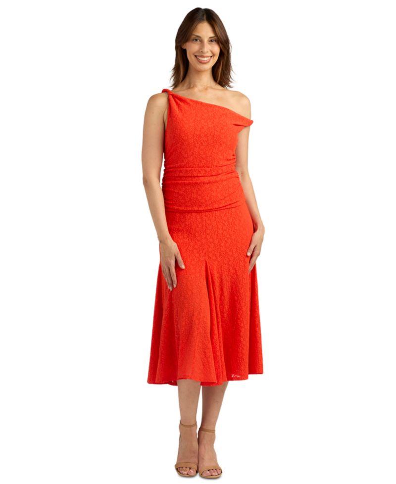 Juniors' Knit Lace Twist Neck Top