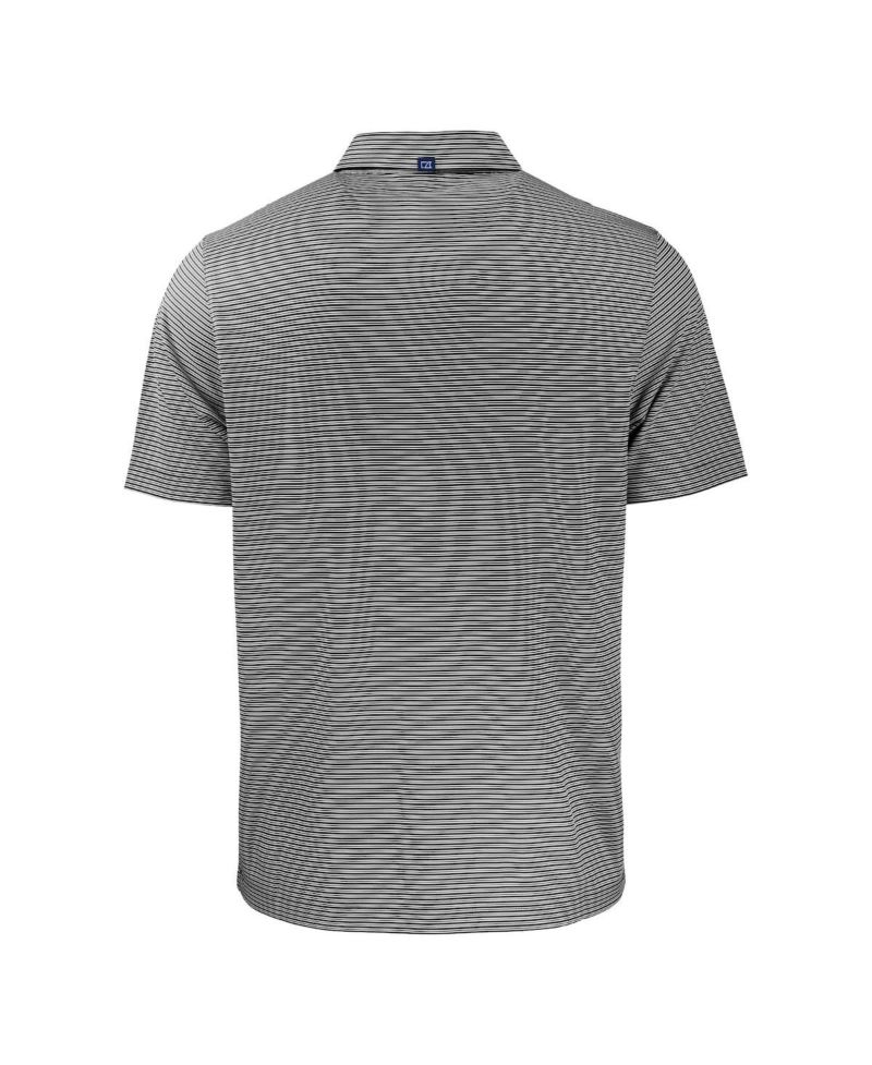 Men's Black/White Wyoming Cowboys Forge Eco Double Stripe Stretch Polo Shirt