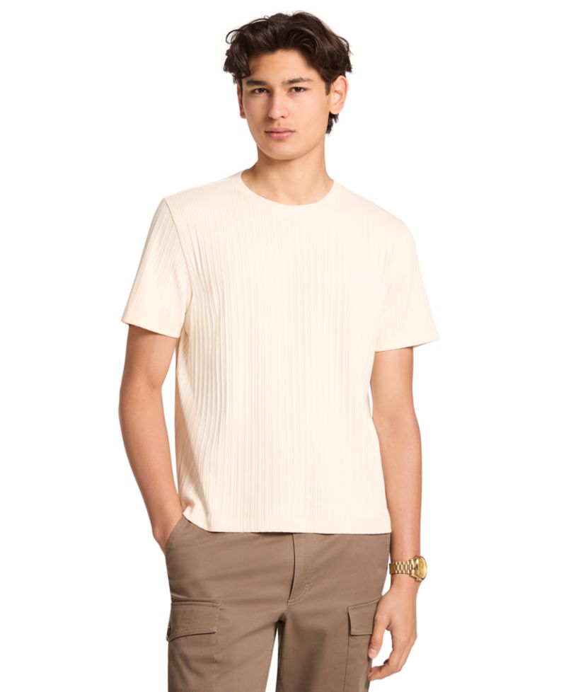 Men's Variegated-Rib Crewneck T-Shirt