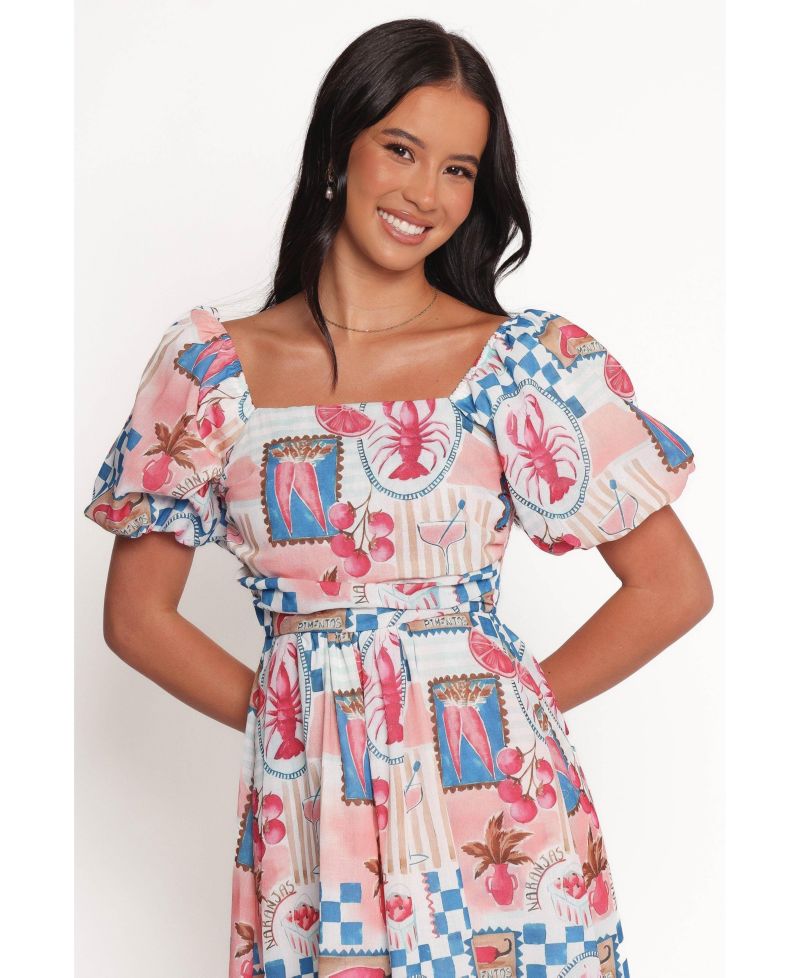 Women's Clo Puff Sleeve Midi Dress