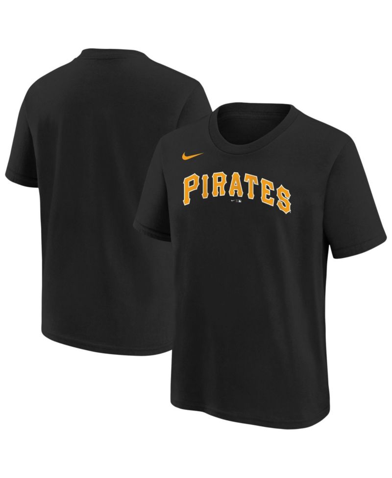 Big Boys and Girls Black Pittsburgh Pirates Wordmark T-Shirt