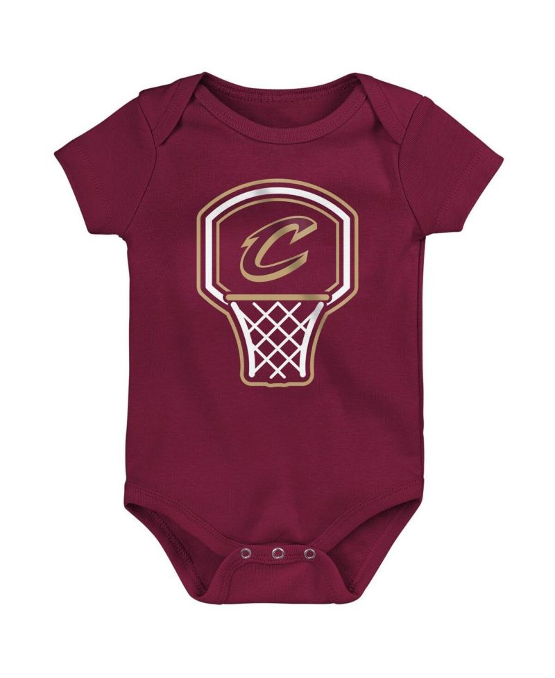 Baby Boys and Girls 3-Pack Cleveland Cavaliers Littlest Player Bodysuit Set