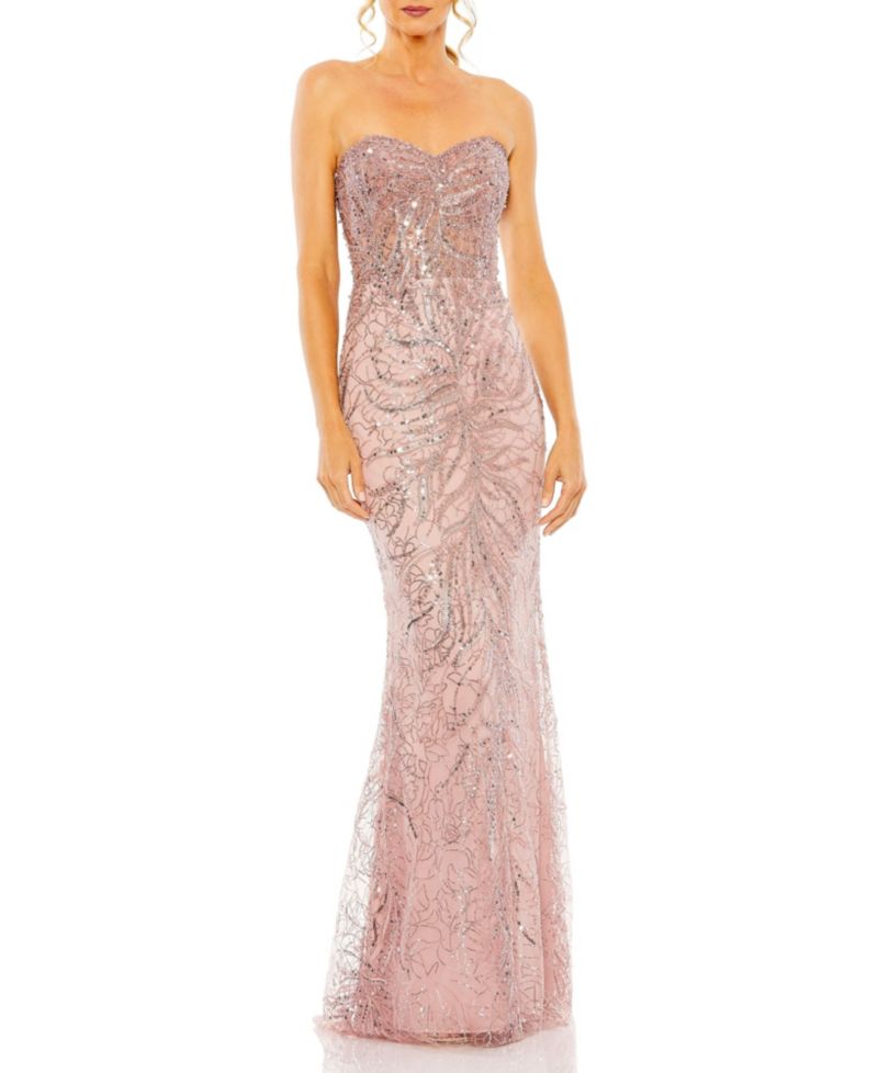 Women's Strapless Embellished Gown