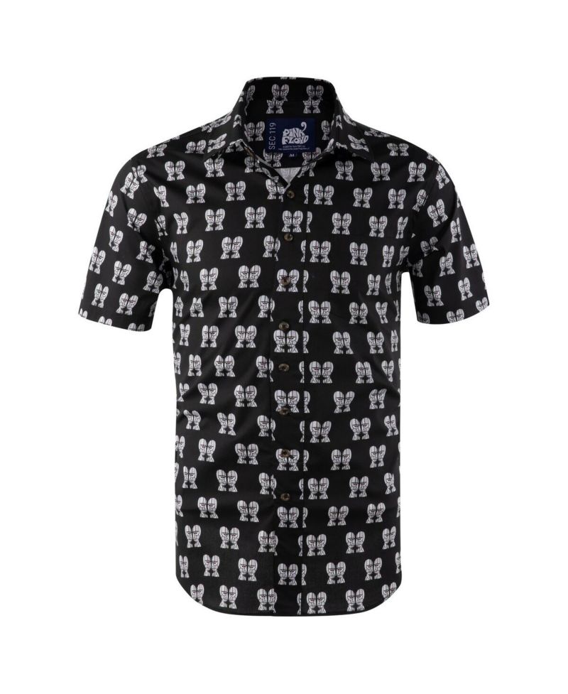 Men's Black Pink Floyd Division Bell Button-Down Shirt