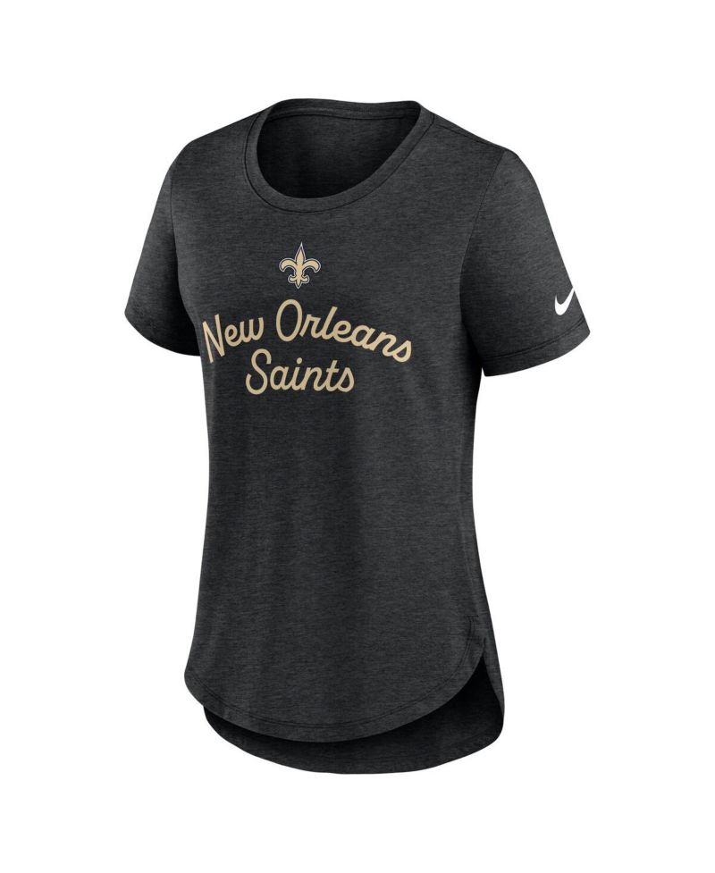 Women's Black New Orleans Saints Script Tri-Blend T-Shirt