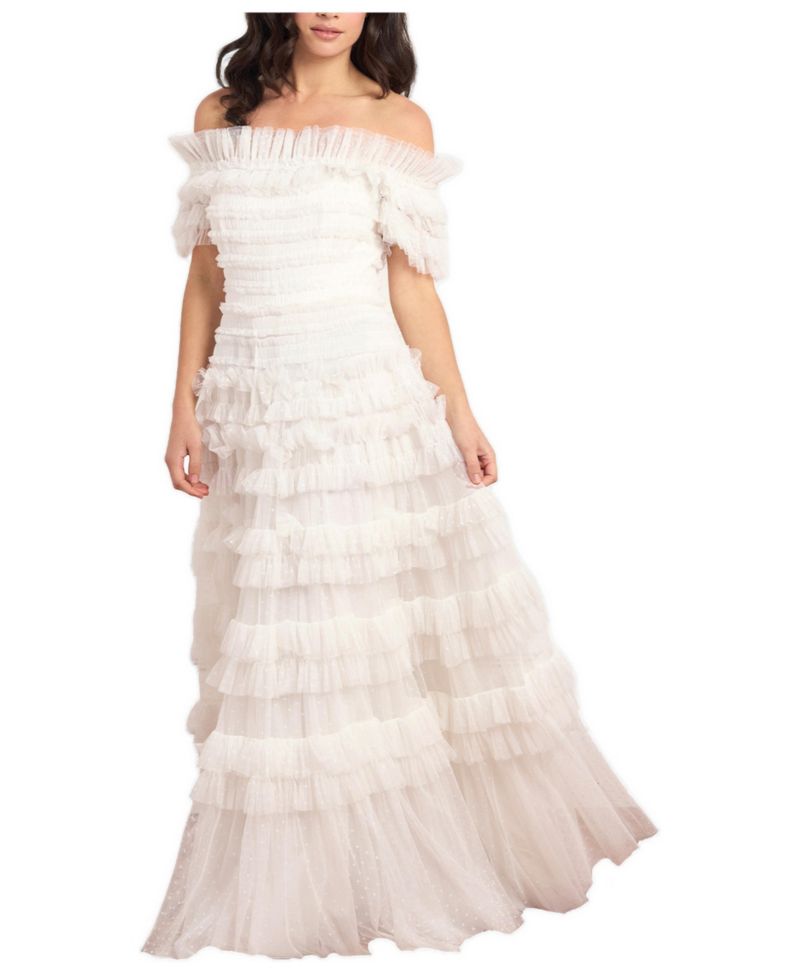 Women's Lisette Ruffle Off Shoulder Gown