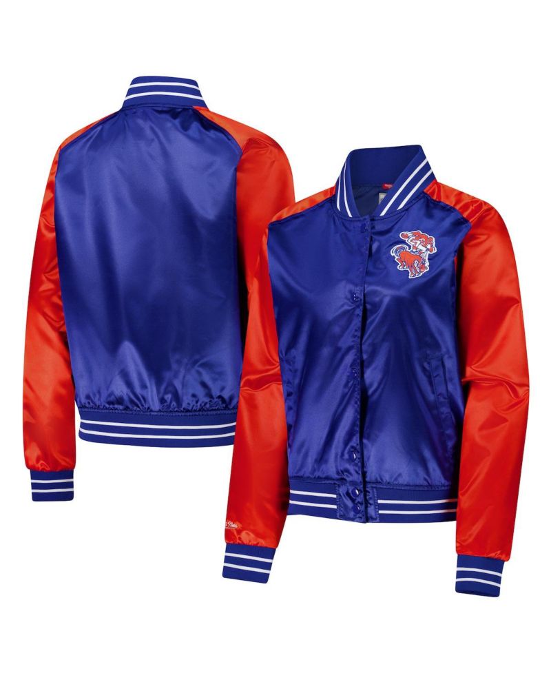 Women's Royal Denver Broncos Team 2.0 Satin Raglan Full-Snap Jacket