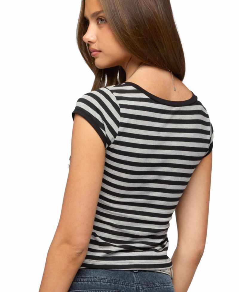 Women's Laia Striped V Neck T Shirt