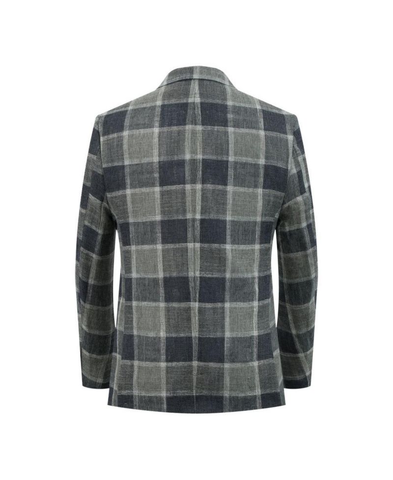 Men's Slim Fit Big Plaid Sports Blazer