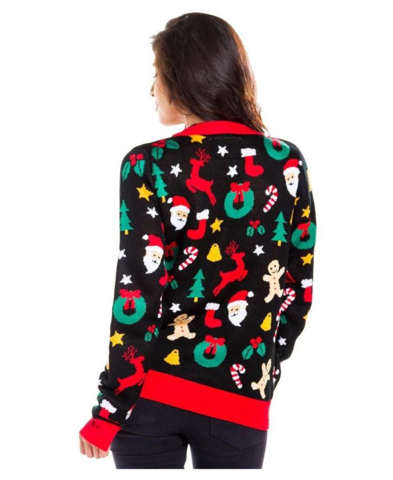 Women's Cookie Cutter Holiday V-Neck Cardigan