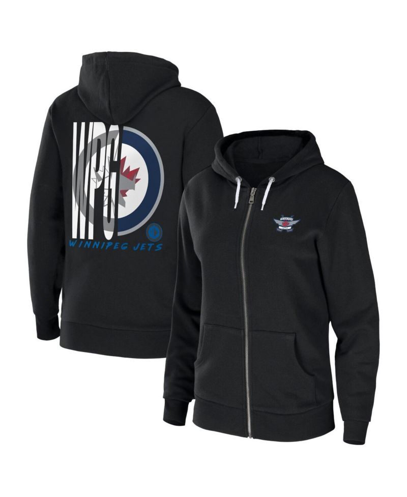 Women's Black Washington Capitals Sponge Fleece Full-Zip Hoodie