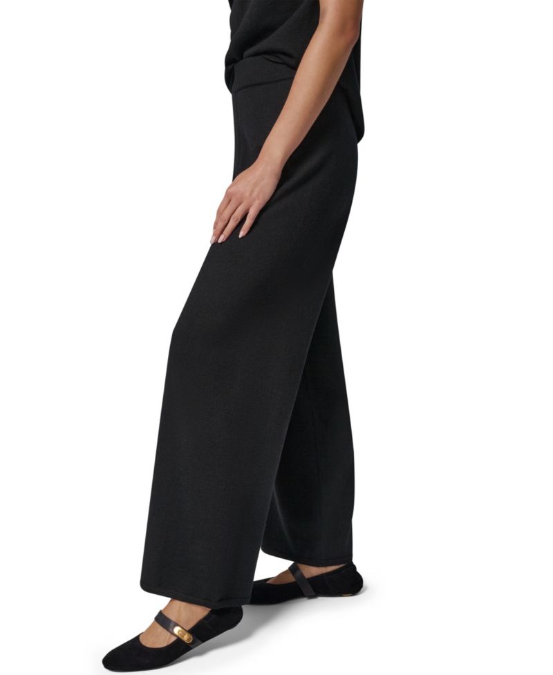 Women's Wide-Leg High-Waisted Pull-On Wool Pants