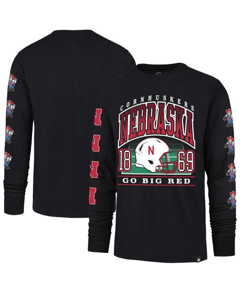 Men's Black Nebraska Huskers Go Big Long Sleeve T-Shirt