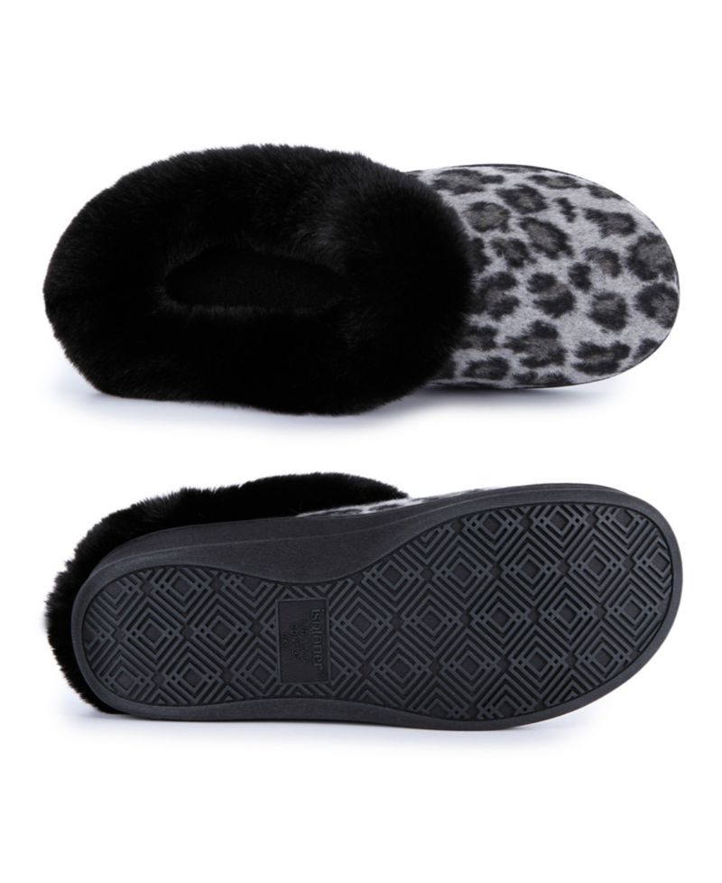 Women's Leo Faux Fur Arch Support Clog Slippers