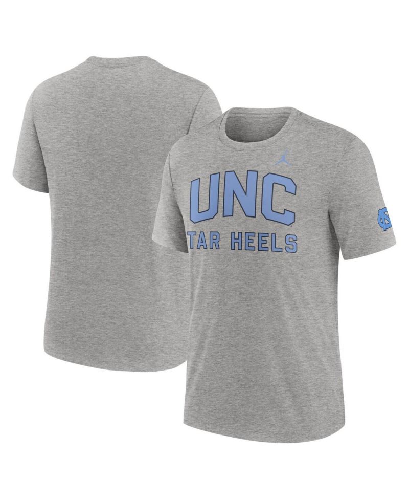 Men's Heather Gray North Carolina Tar Heels Campus Collegiate Block Tri-Blend T-Shirt