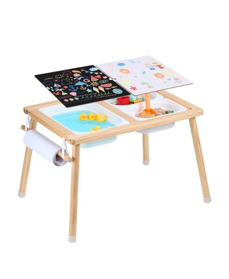 Sand and Water Wooden Convertible-Top Activity Table for Ages 3+