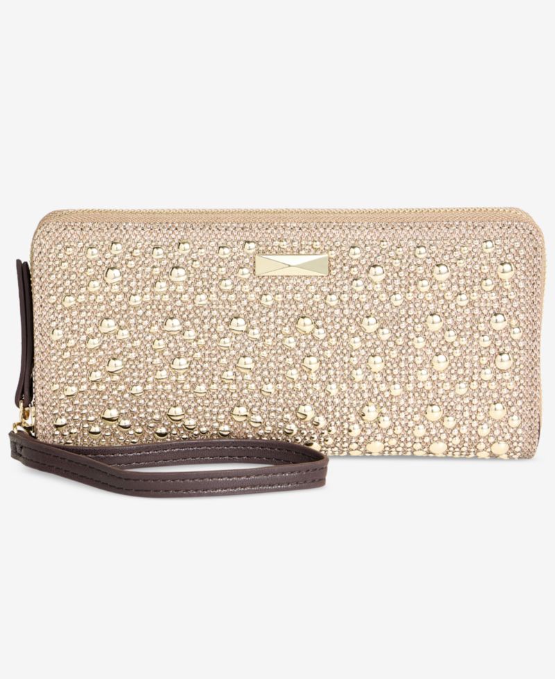 Hazell Bloom Studded Zip-Around Wallet