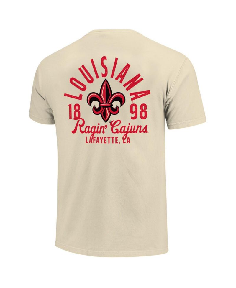 Men's Cream Louisiana Ragin' Cajuns Comfort Colors Mascot Overlay T-Shirt