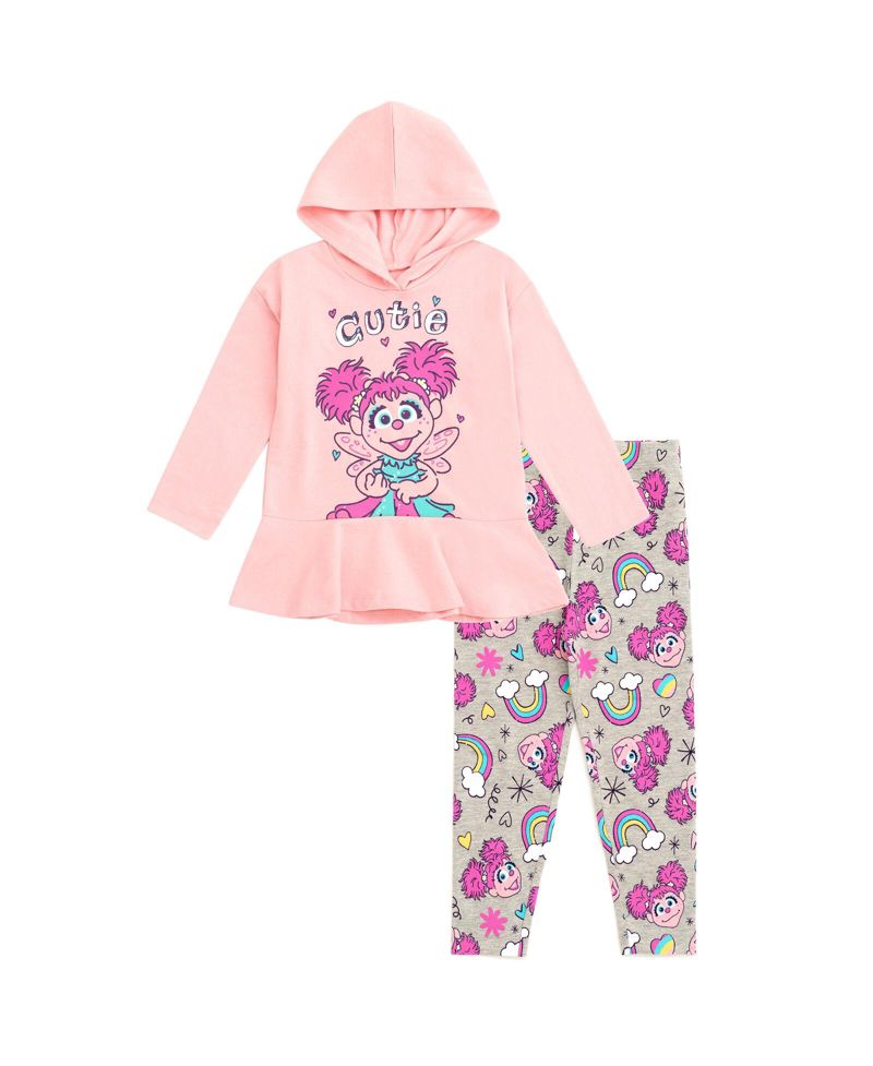 Baby Girls (12-24 months) Rainbow Fleece Hoodie and Leggings Outfit Set