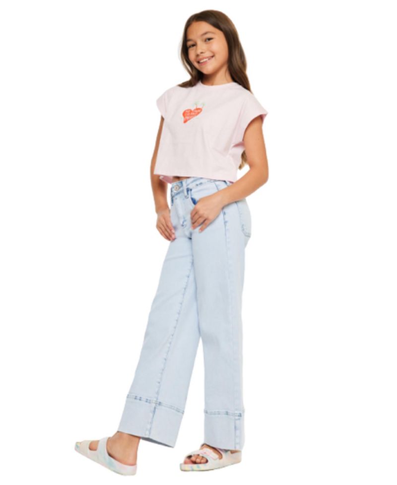 Big Girls USA Kassie High Rise Crop Wide Leg Jeans