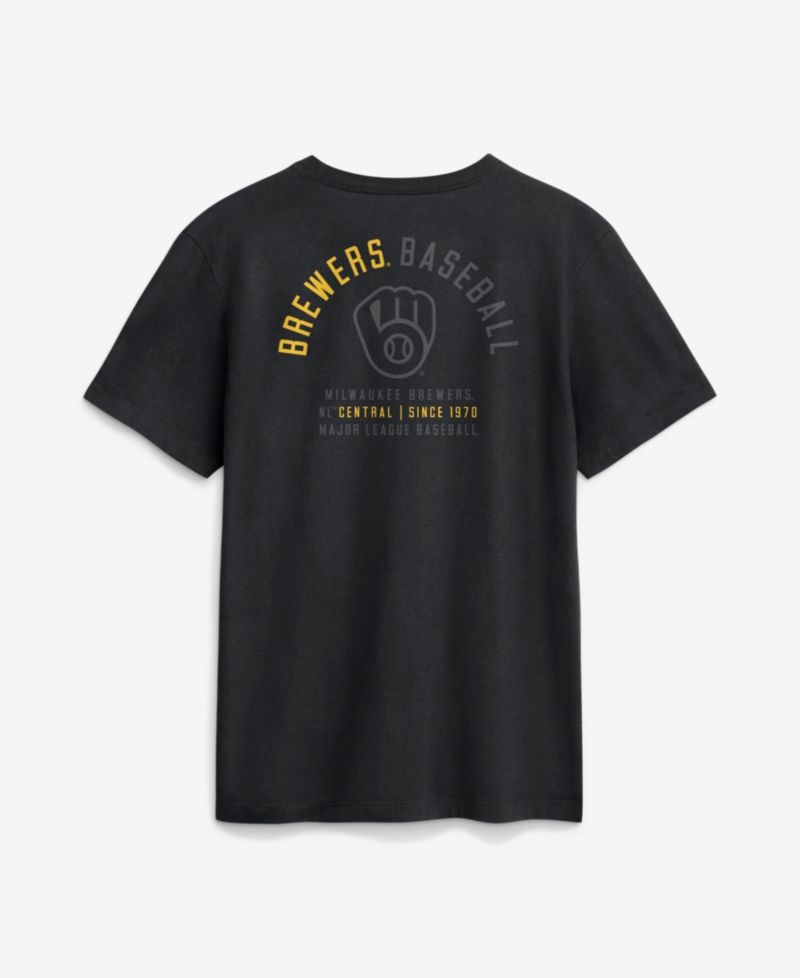 Men's Black Milwaukee Brewers Split Logo T-Shirt