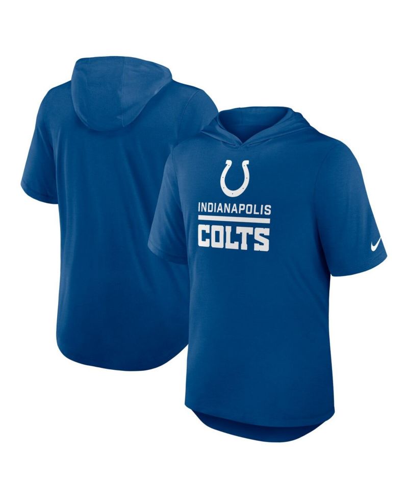 Men's Royal Indianapolis Colts Lockup Tri-Blend Hoodie T-Shirt