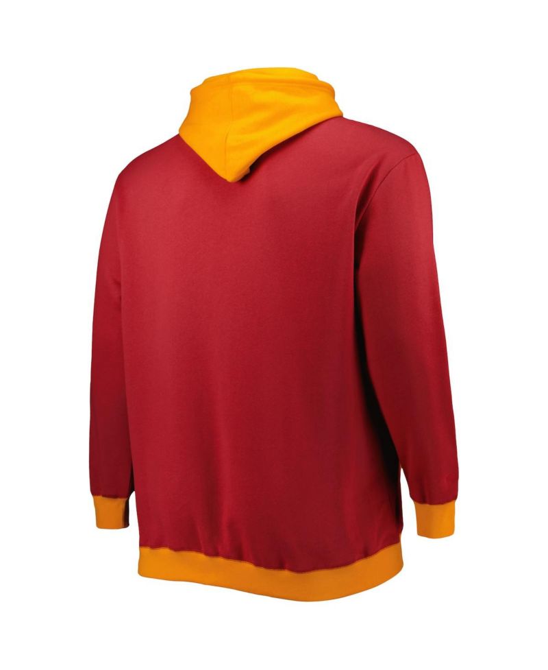 Men's Red, Orange Tampa Bay Buccaneers Big and Tall Big Face Pullover Hoodie