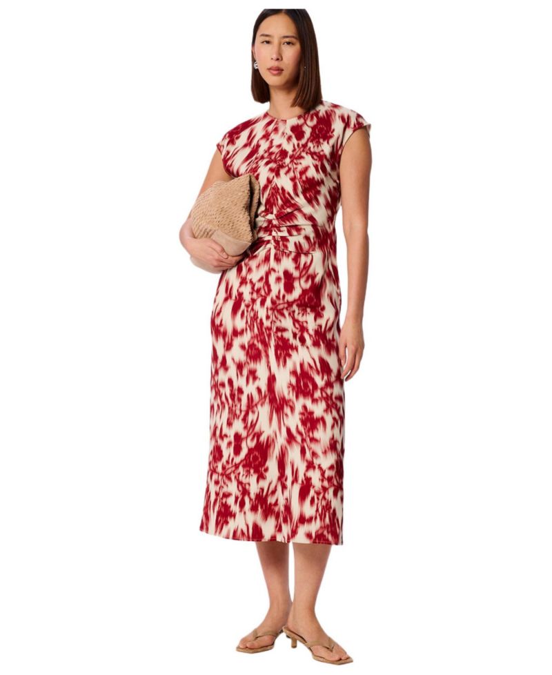Women's Blurred Floral Crepe Dress