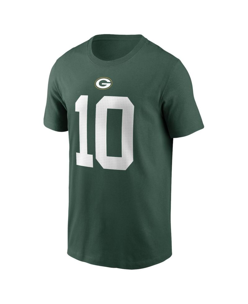 Men's Jordan Love Green Green Bay Packers Player Name and Number T-shirt