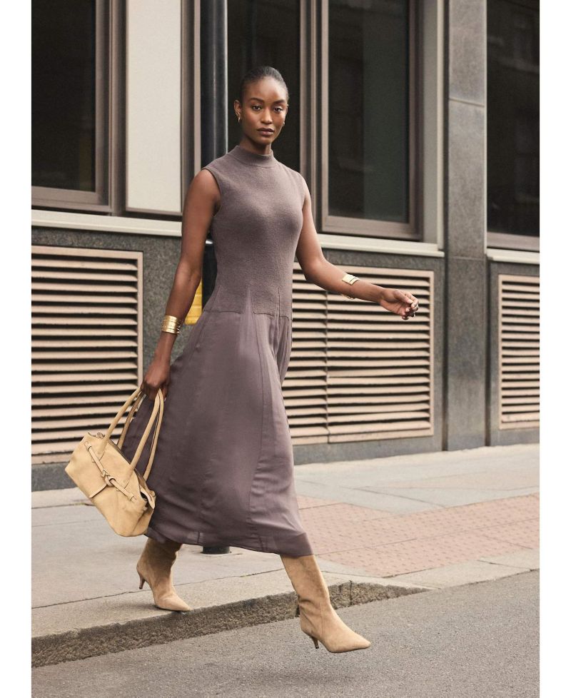 Women's Sleeveless Knit Midi Dress