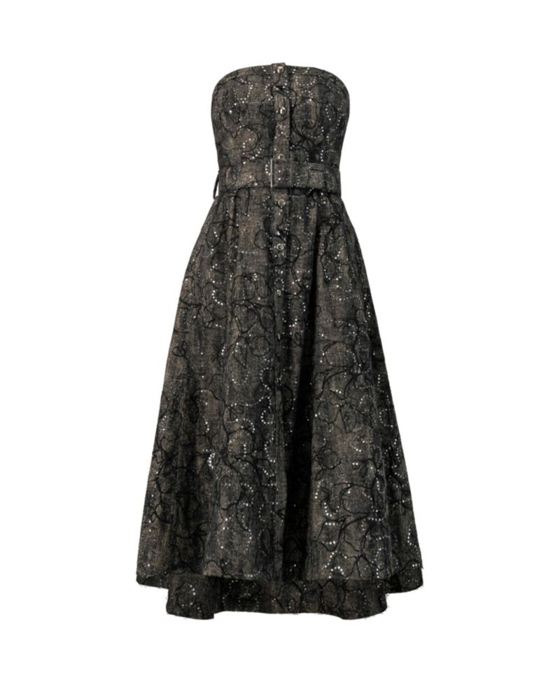 Women's Fantasy Denim Midi Strapless Dress