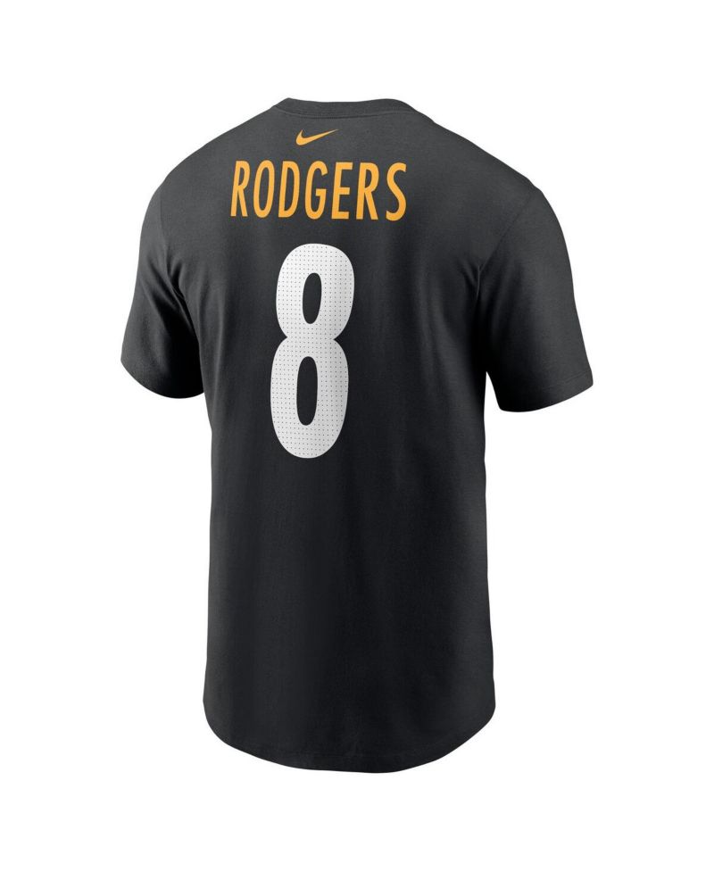 Men's Aaron Rodgers Black Pittsburgh Steelers Name & Number T-Shirt