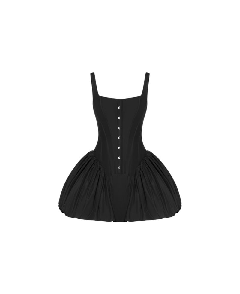 Womens Black Corset Mini Dress