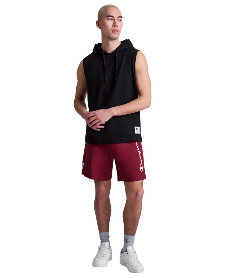 Men's Embroidered C Logo Adjustable Drawcord Hooded Tank Top