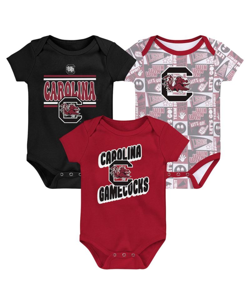 Baby Boys and Girls 3-Pack South Carolina Gamecocks Sunday Comics Bodysuit Set