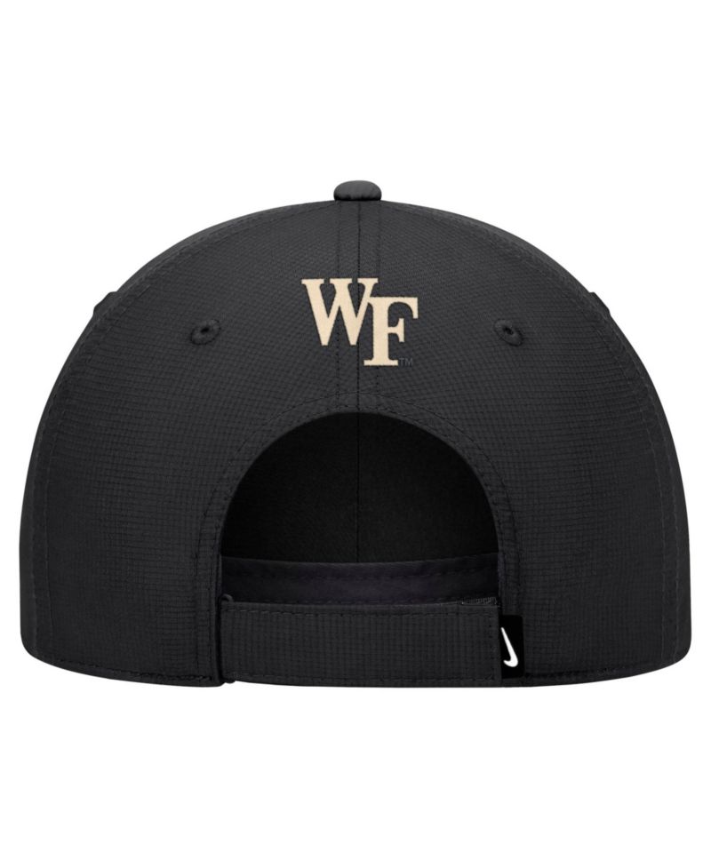 Men's Black Wake Forest Demon Deacons 2026 Sideline Ripstop Dri-FIT Adjustable Hat