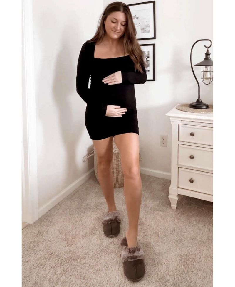 Women's Black Square Neck Long Sleeve Romper