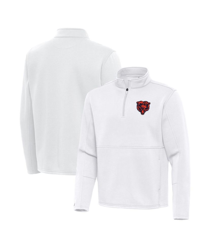 Men's White Chicago Bears Twist Quarter-Zip Pullover Jacket