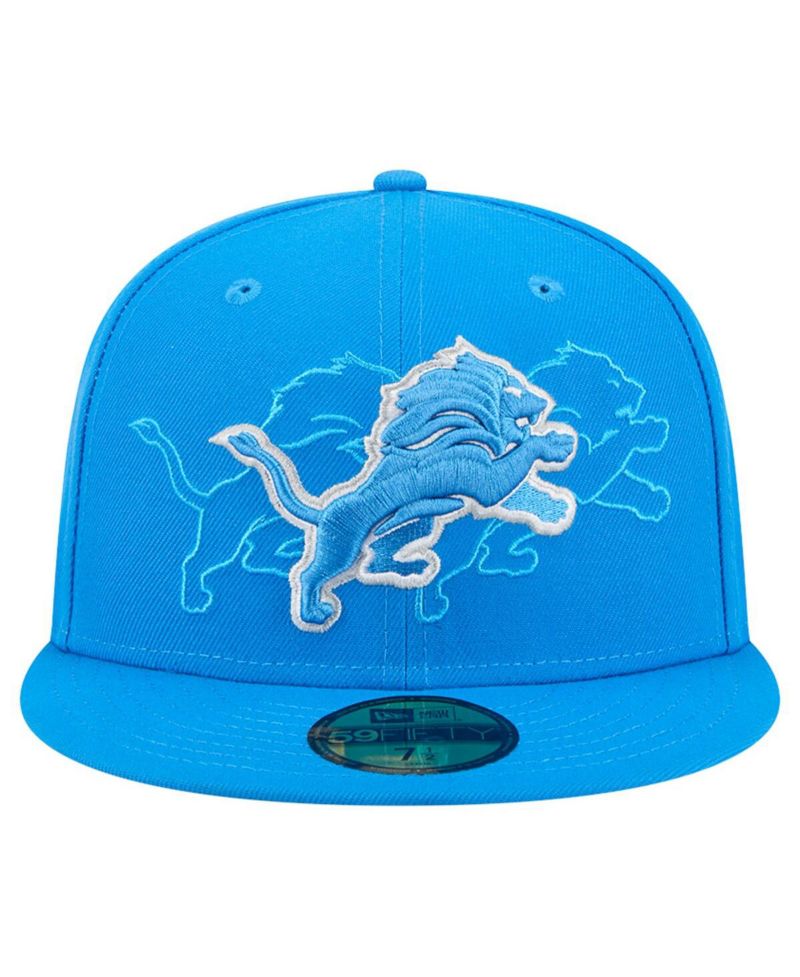 Men's Blue Detroit Lions Tri-Hit 59FIFTY Fitted Hat