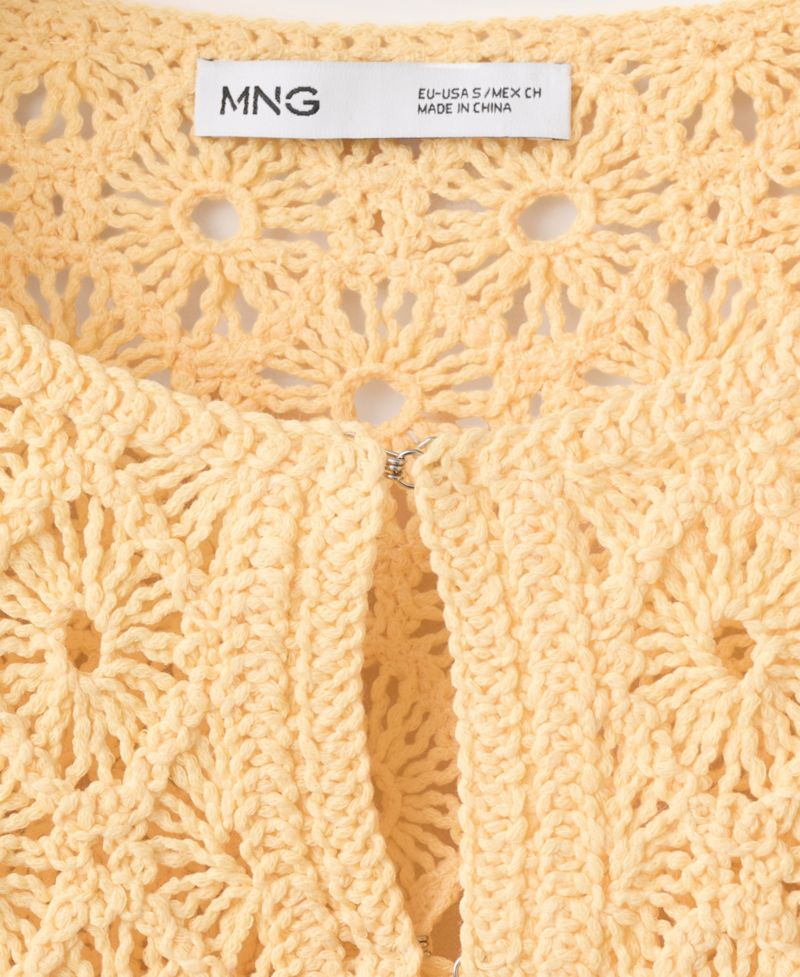 Women's Scalloped Open-Knit Cardigan