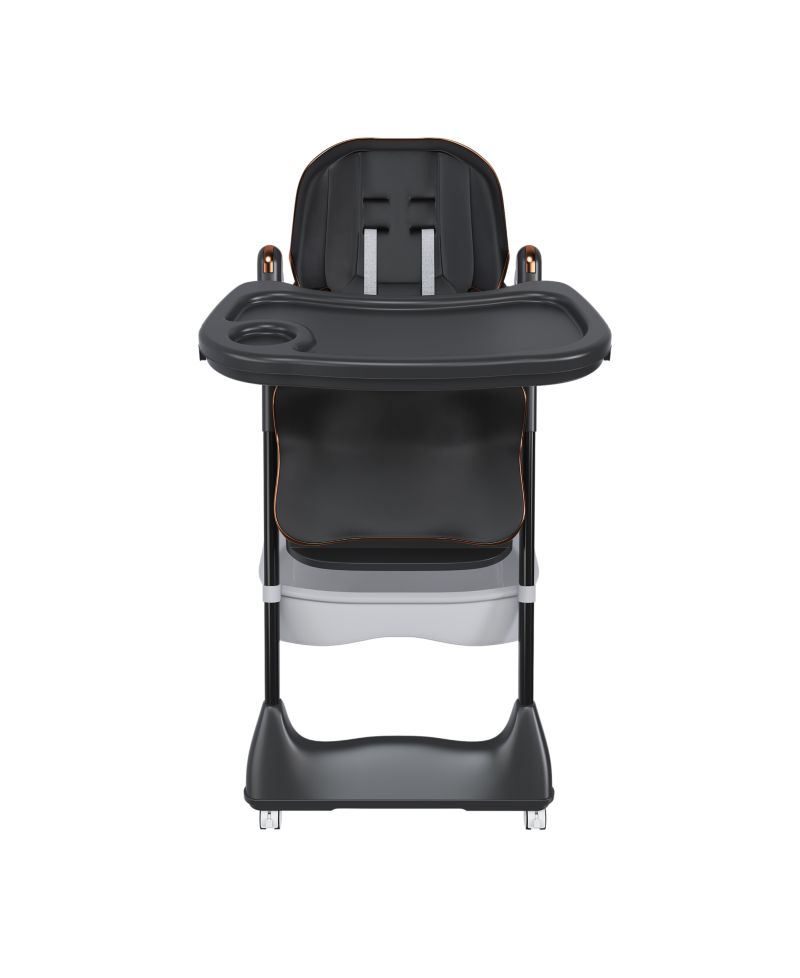 Adjustable Baby High Chair - Portable Feeding Seat (Black)