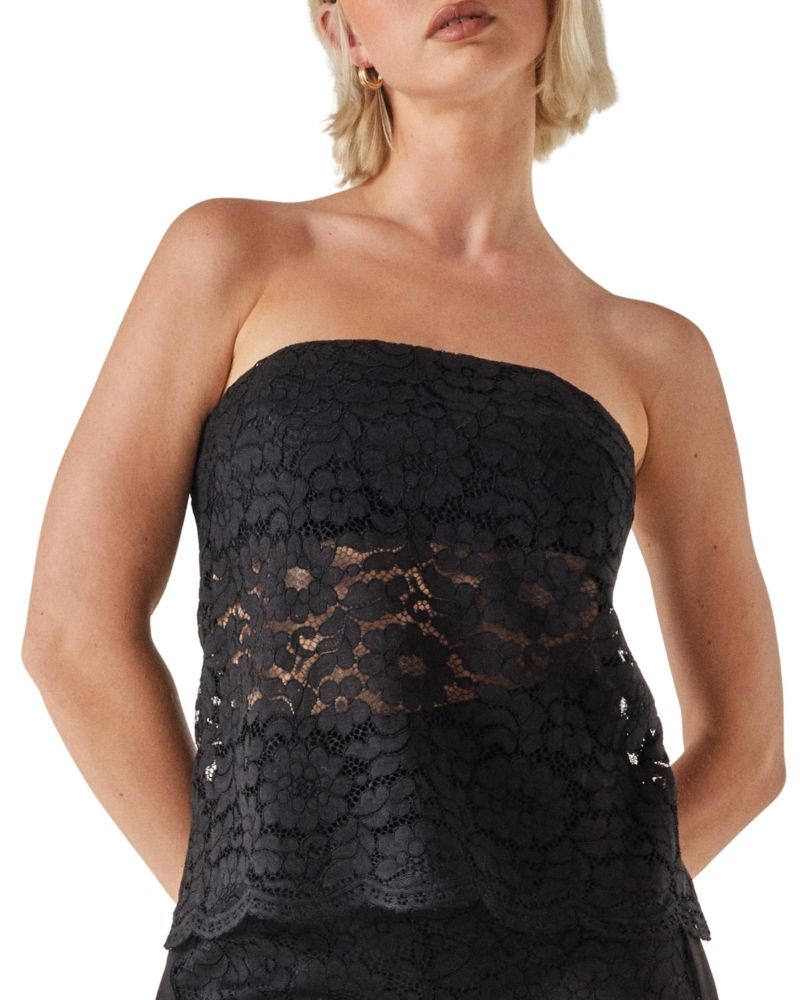 Women's Bandeau Lace Tailored Top