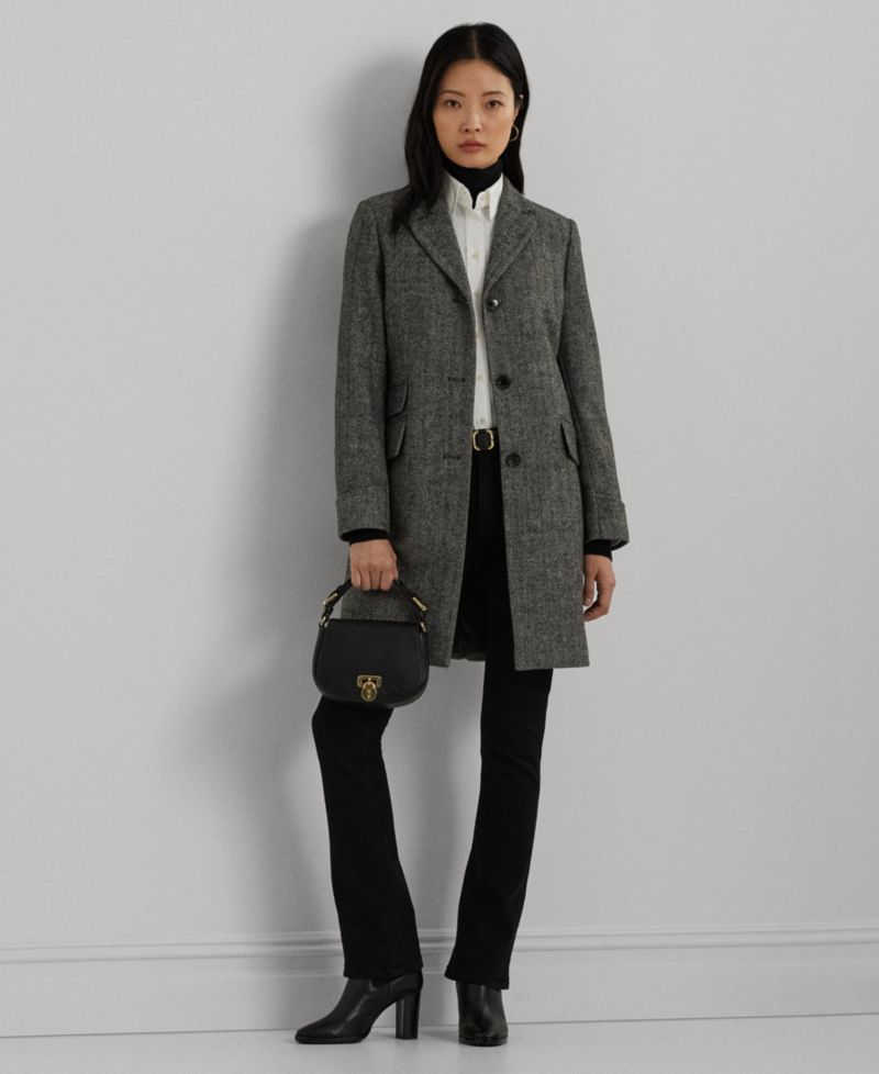 Petite Single-Breasted Wool-Blend Walker Coat