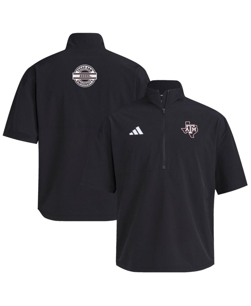 Men's Black Texas A&M Aggies 2024 Half-Zip Short Sleeve Training Jacket
