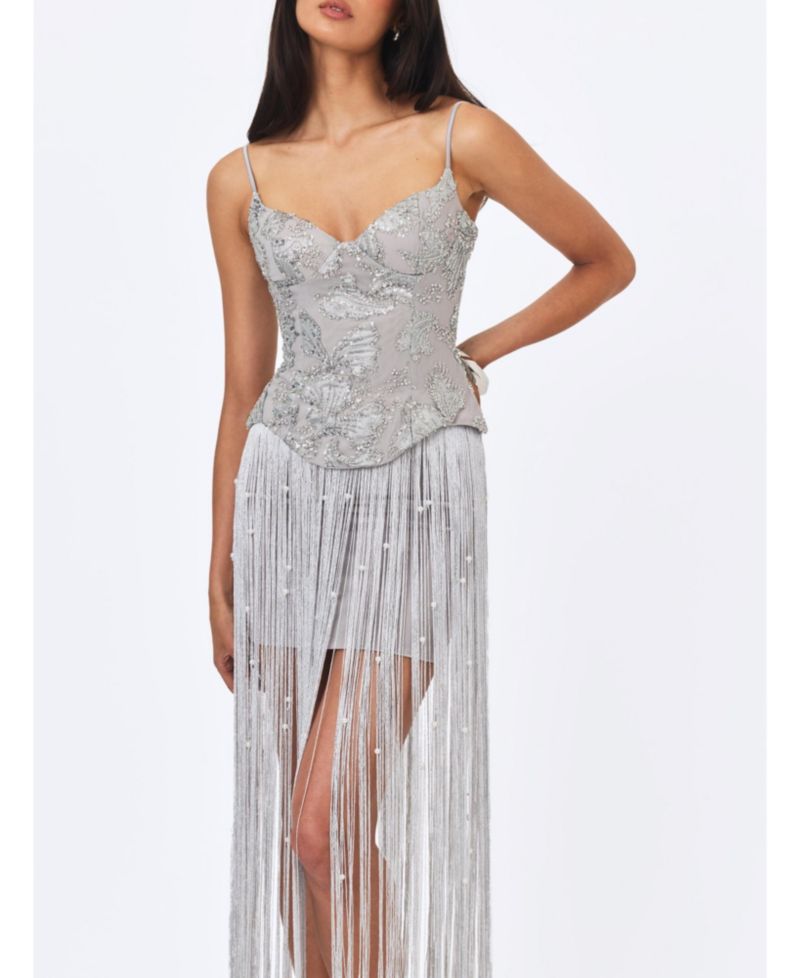 Women's Olisa Beaded Peplum Tassel Maxi Dress