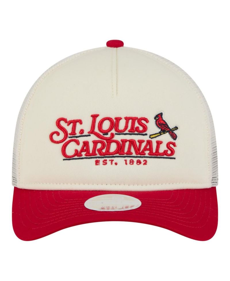Women's Light Beige/Red St. Louis Cardinals Retro 9FORTY M-Crown A-Frame Trucker Adjustable Hat