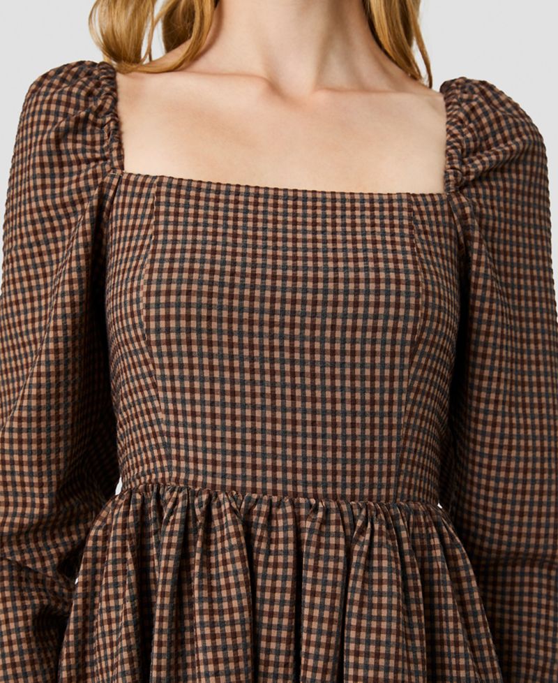 Women's Diana Square Neck Long-Sleeve Fit-and-Flare Mini Dress