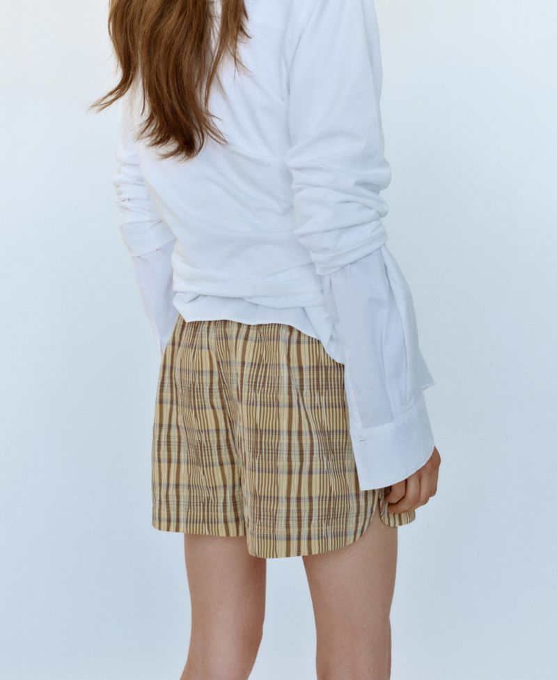 Women's Straight Checkered Plaid Shorts, 2.56" Inseam