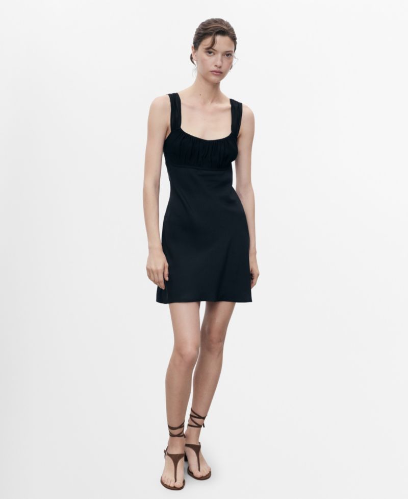 Women's Ruched Neckline Short Dress
